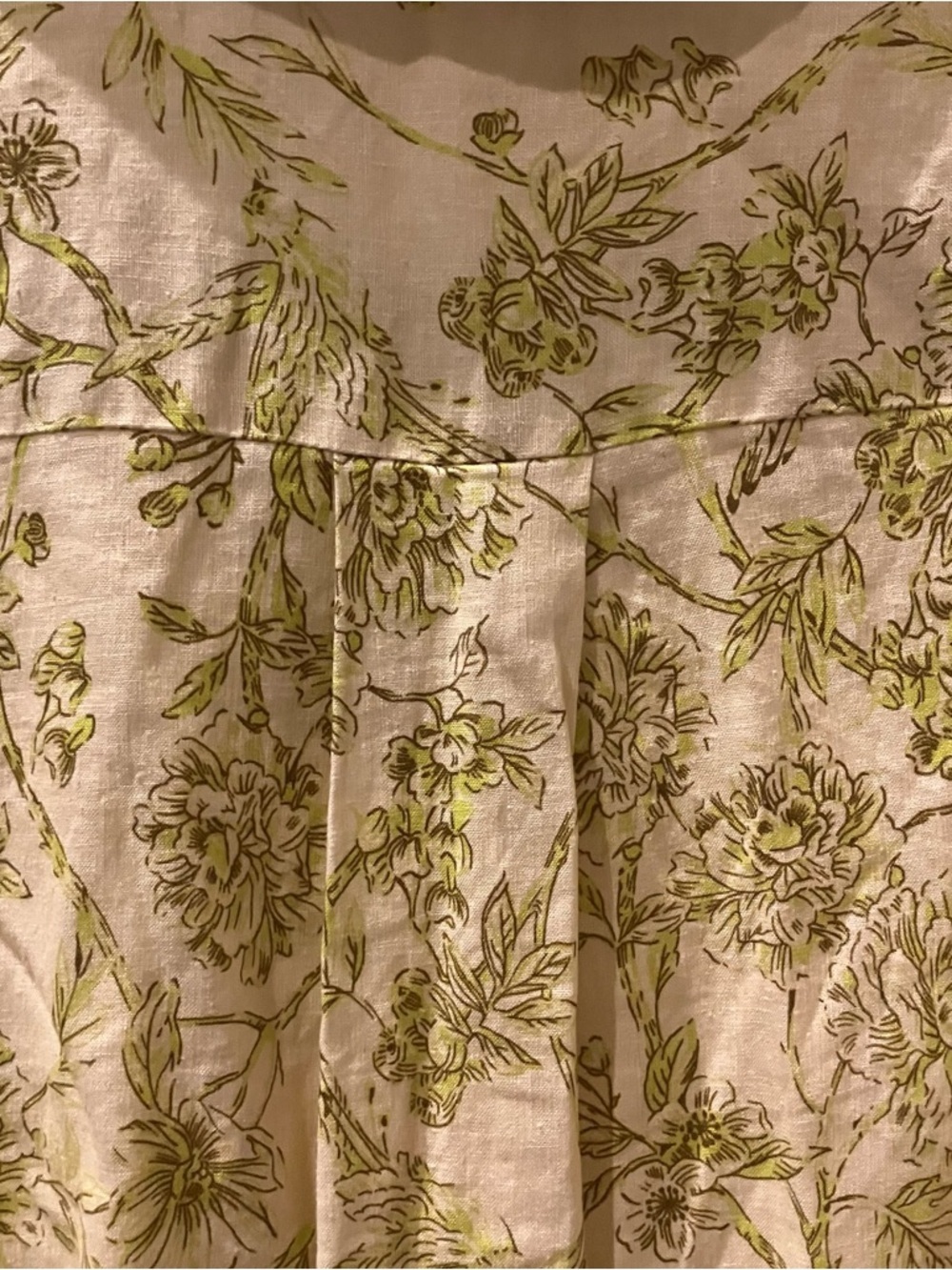 Hutch (Anthropology) Grant Short-Sleeve Linen Yellow Floral Mini Dress (Med) - Picture 9 of 11